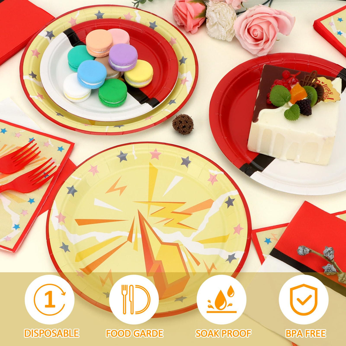 CENLBJ cartoon animation 7-inch plates ideal for desserts and snacks.