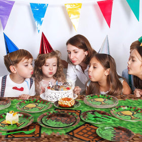 CENLBJ Pixel Party 7-inch dessert plate with bold pixel patterns for mini servings