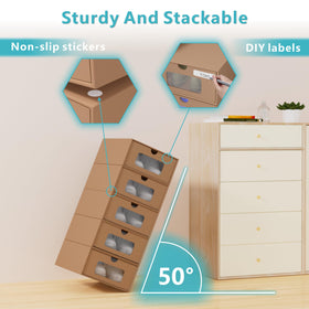 Ceptcher waterproof shoe boxes protect footwear on damp shelves.
