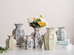 Ceradamay living room and dining room decor adds vibrant blue accents
