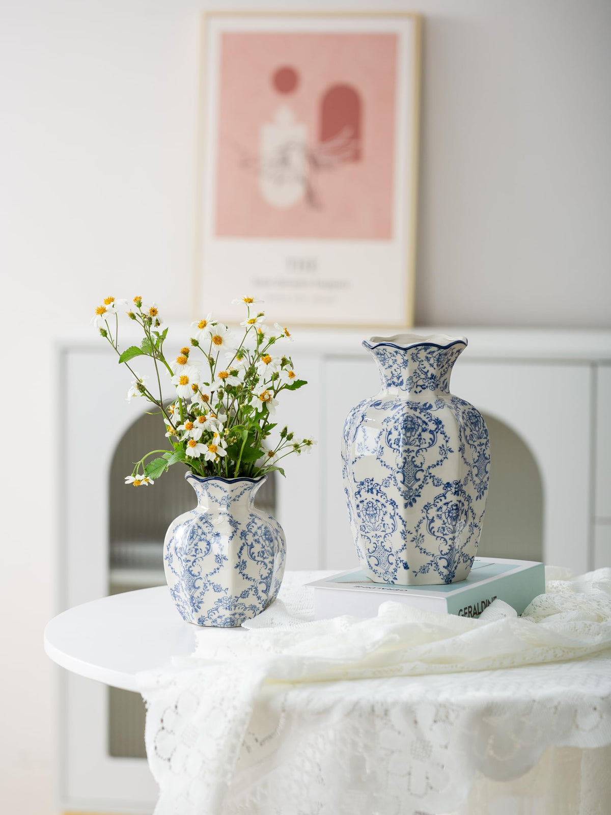 Ceradamay mantelpiece decoration pairs with greenery and dried stems