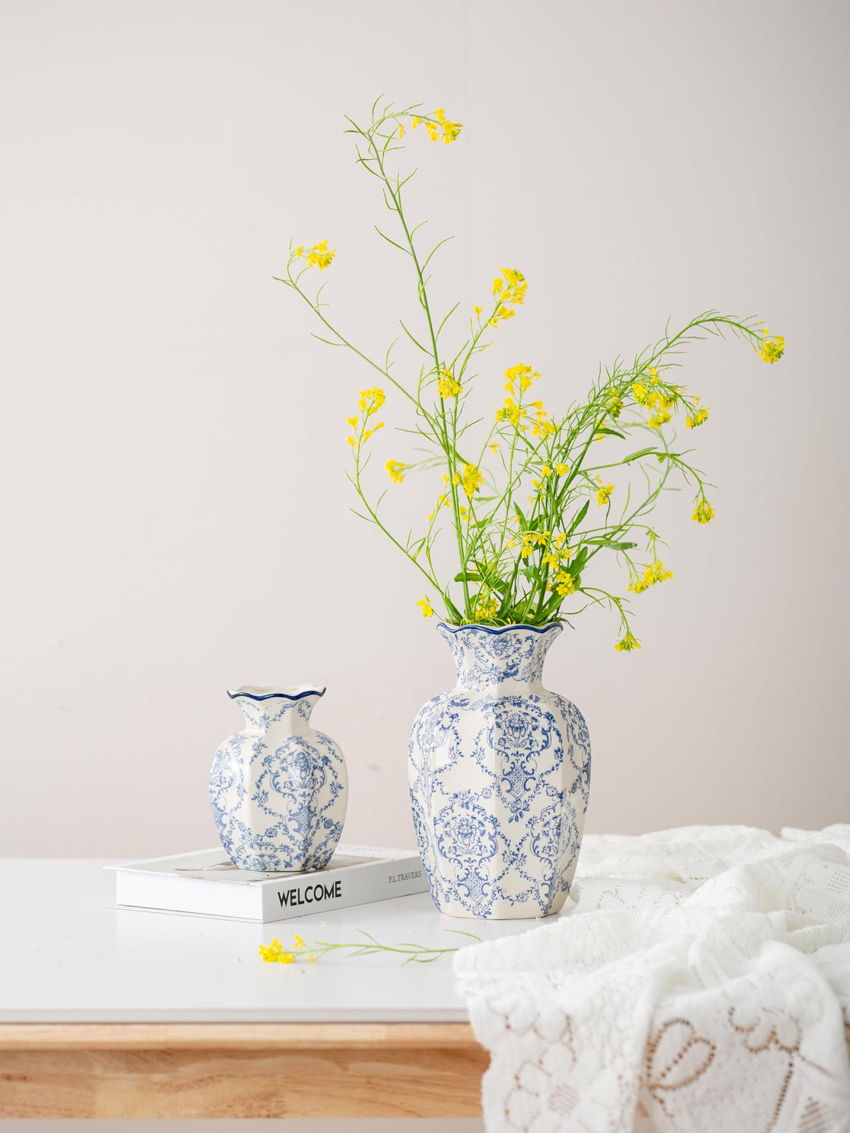 Ceradamay vase on tabletop decor for mantle or shelf display