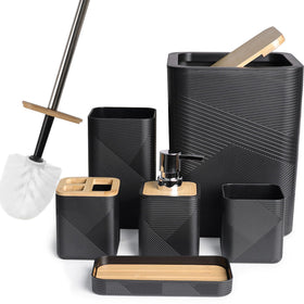 CERBIOR 6-piece bathroom set soap dispenser on a sleek counter with a modern look
