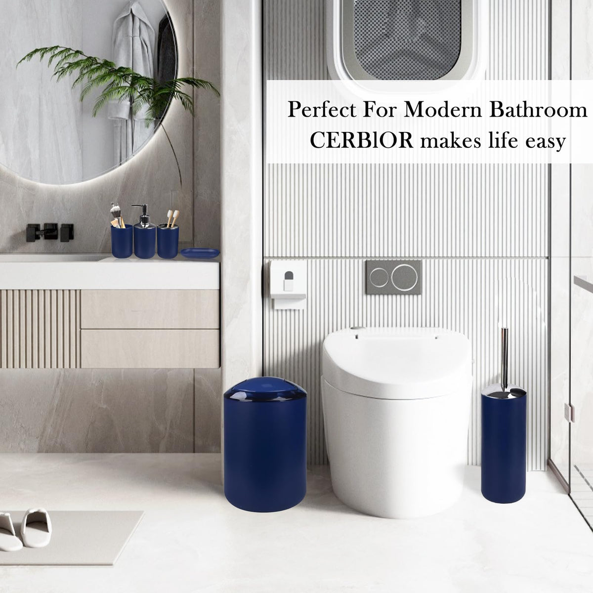CERBIOR countertop display shows the complete 6-piece ensemble.