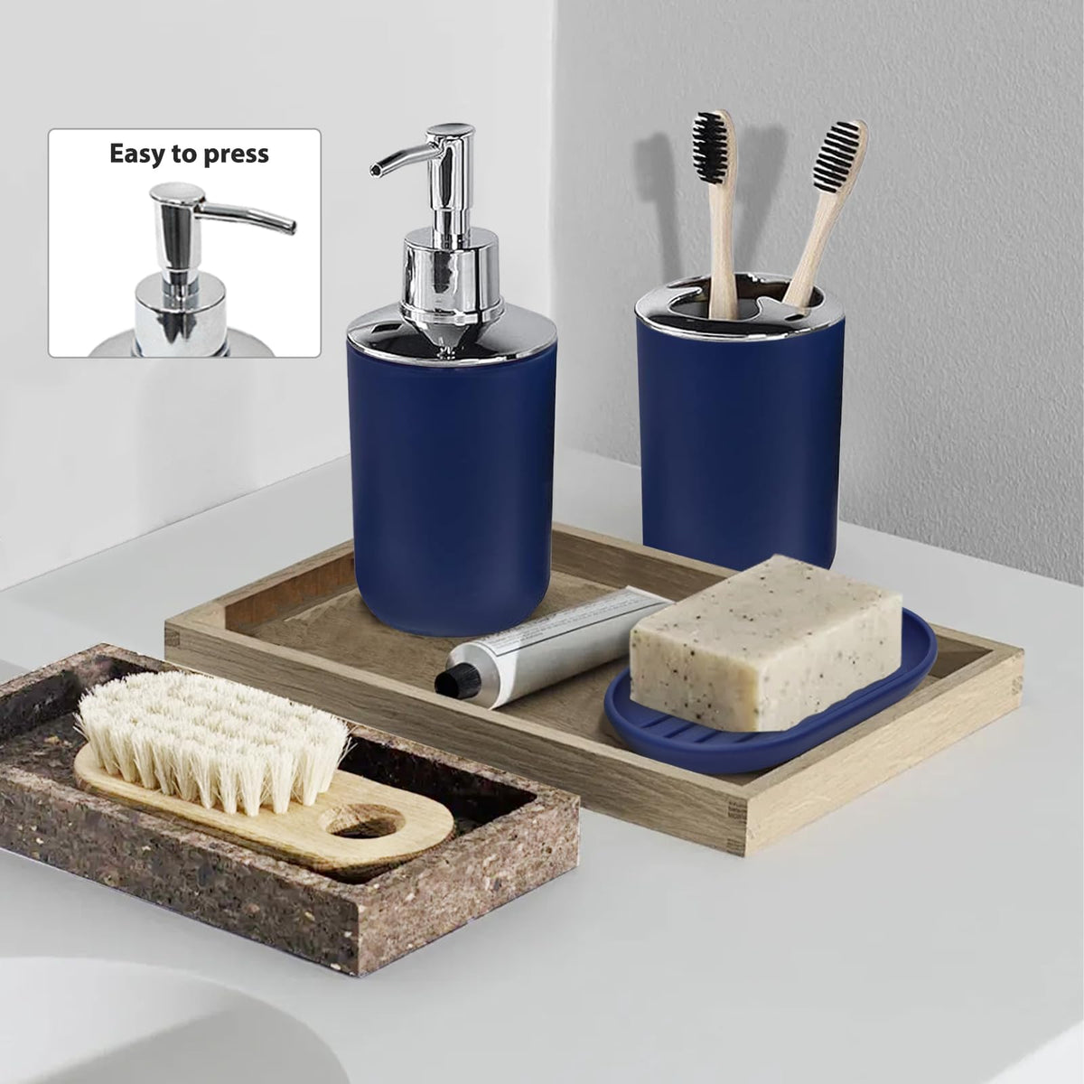 CERBIOR soap dish catches drips, keeping countertops tidy and dry.