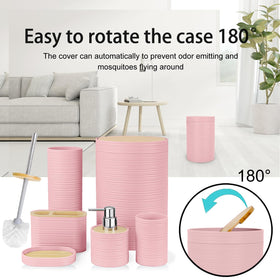 CERBIOR bathroom set trash can helps contain bathroom waste neatly.