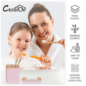 CERBIOR Q-tip holder pink tidy cotton swabs