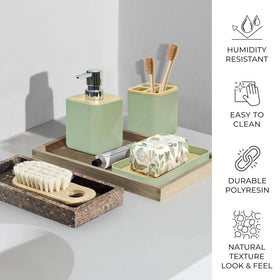 CERBIOR toilet brush holder stores the brush out of sight for a neat counter