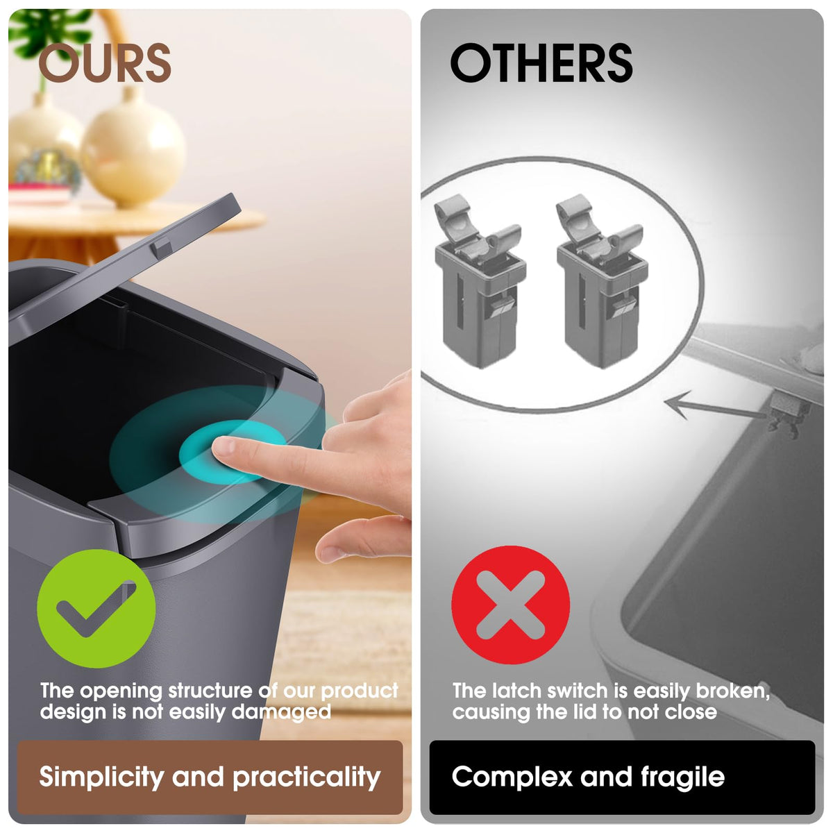 CEROELDA matte-finish bin is easy to wipe clean and stain resistant.