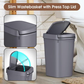 CEROELDA slim-design 10L trash can fits tight spaces under cabinets.