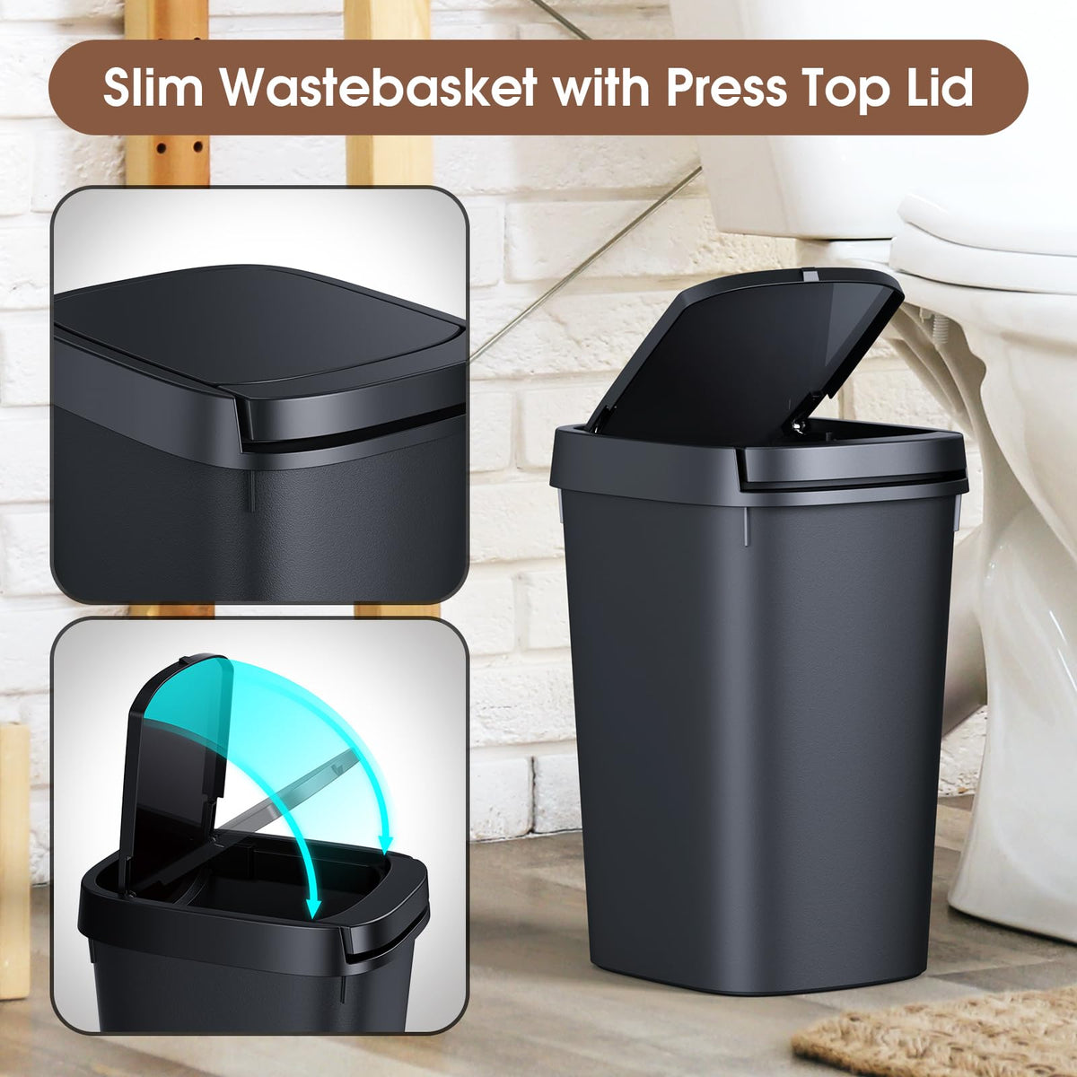 CEROELDA matte finish trash can easy to clean