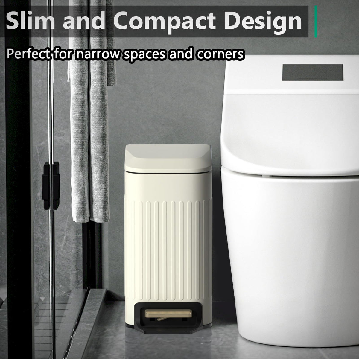 CEROELDA metal pedal trash can shows durable, hands-free operation.