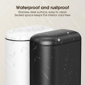 CEROELDA slim trash can fits dorms, bathrooms, desks with space-saving design.