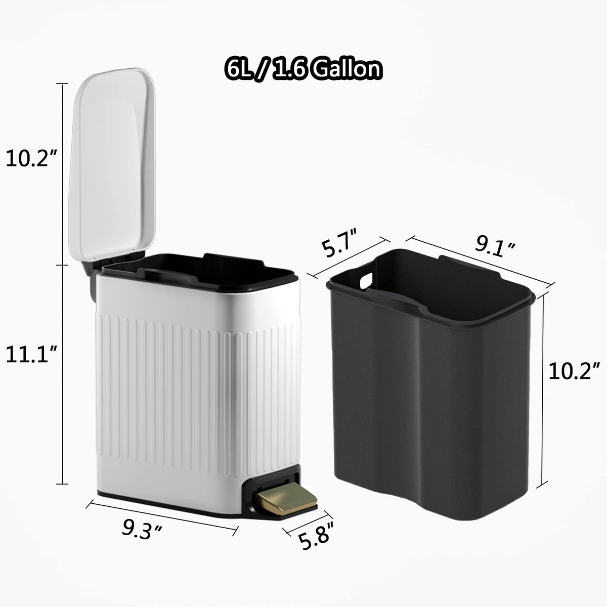 CEROELDA removable inner bucket for easy disposal and quick cleanup.