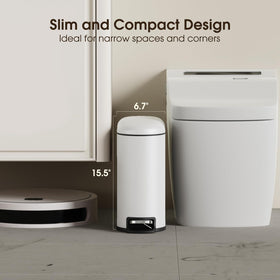 CEROELDA soft-close lid trash bin, preventing loud slams and disturbances.