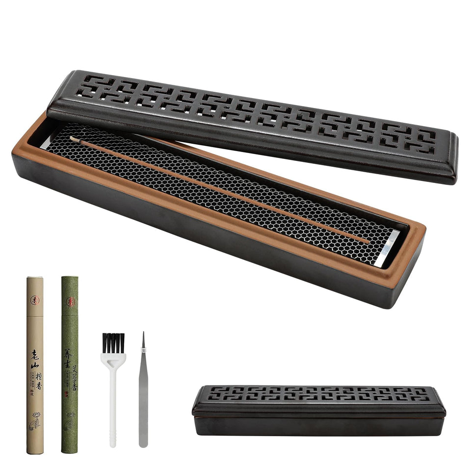 CEREMONY incense holder sticks mesh-brown keeps ash contained during meditation.
