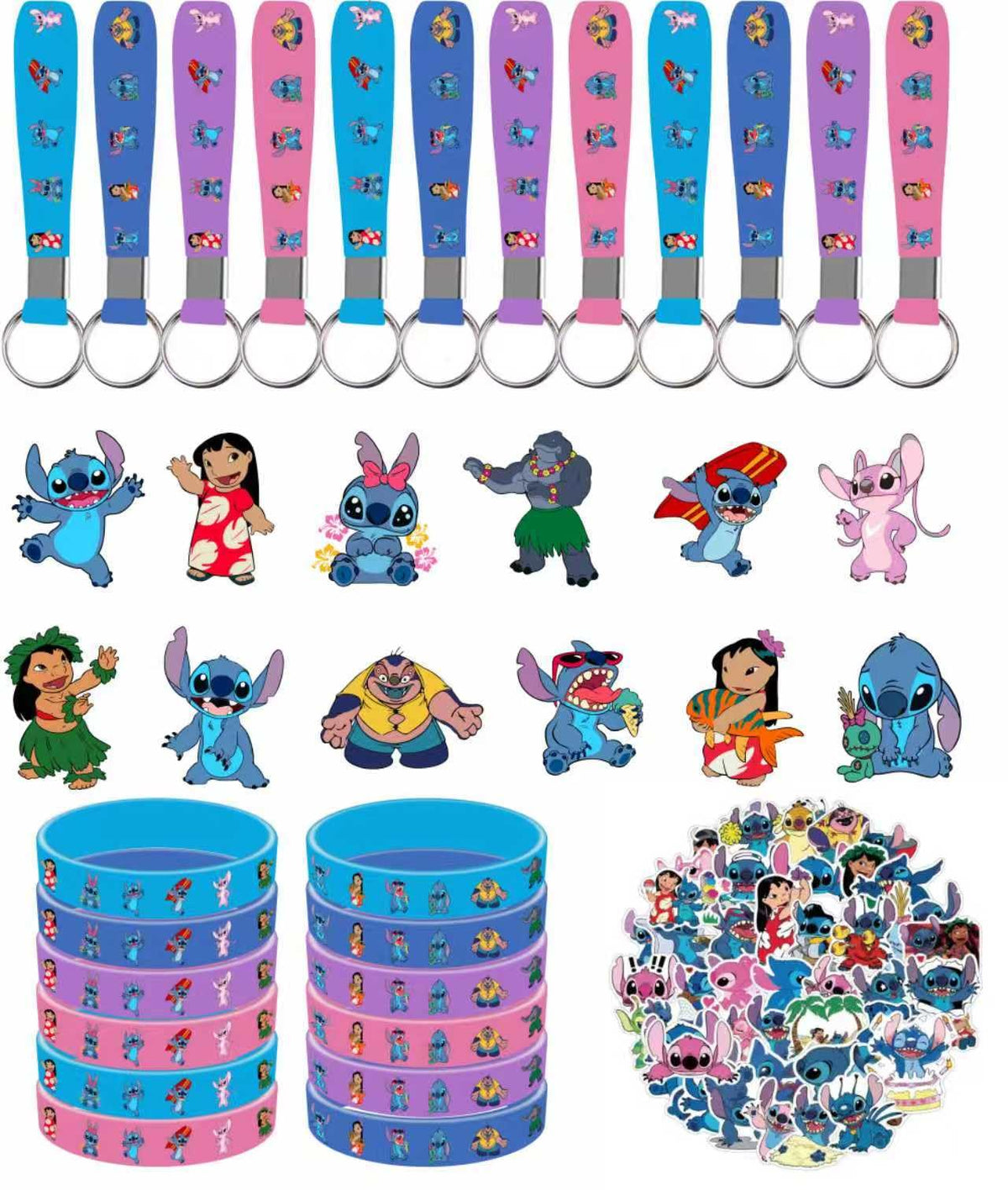 Cerfioo 86pcs cartoon birthday bracelets for vibrant party styling and wearable fun.