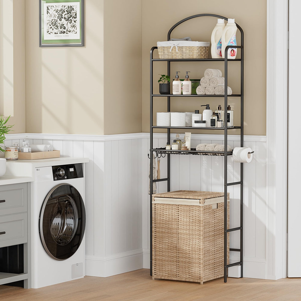 Cerlyunzan 72-inch toilet storage maximizes vertical space