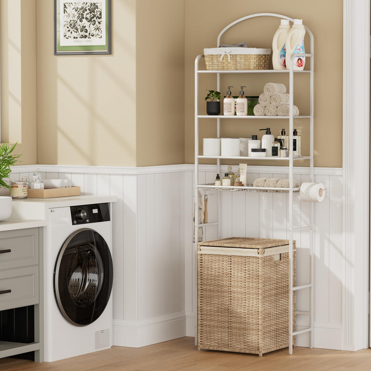Cerlyunzan anti-tip straps enhance safety in tight bathrooms.