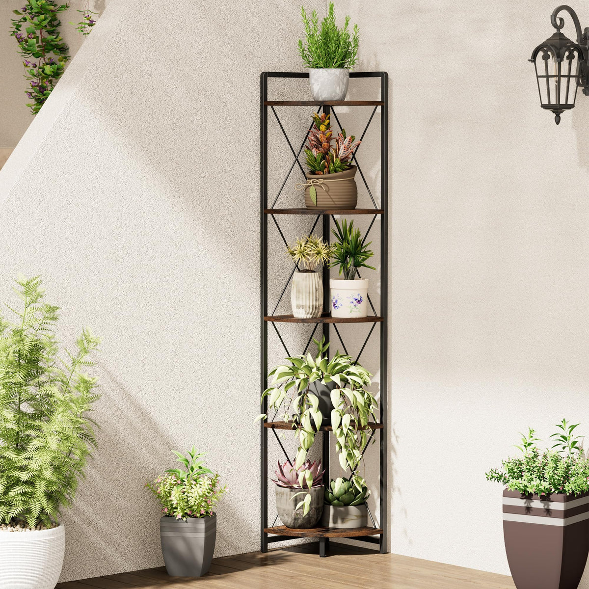 Cerlyunzan corner shelf assembly view showing easy setup and sturdy support.