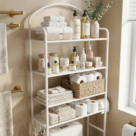Cerlyunzan freestanding bathroom storage fits small spaces without wall mounting.