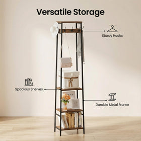 Cerlyun hall tree sturdy frame highlighting durable metal construction.