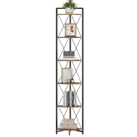 Cerlyunzan industrial corner shelf fits living spaces, bedrooms, and offices for organized display.