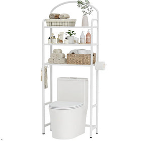 Cerlyunzan over-the-toilet storage rack for clutter-free bathroom organization.