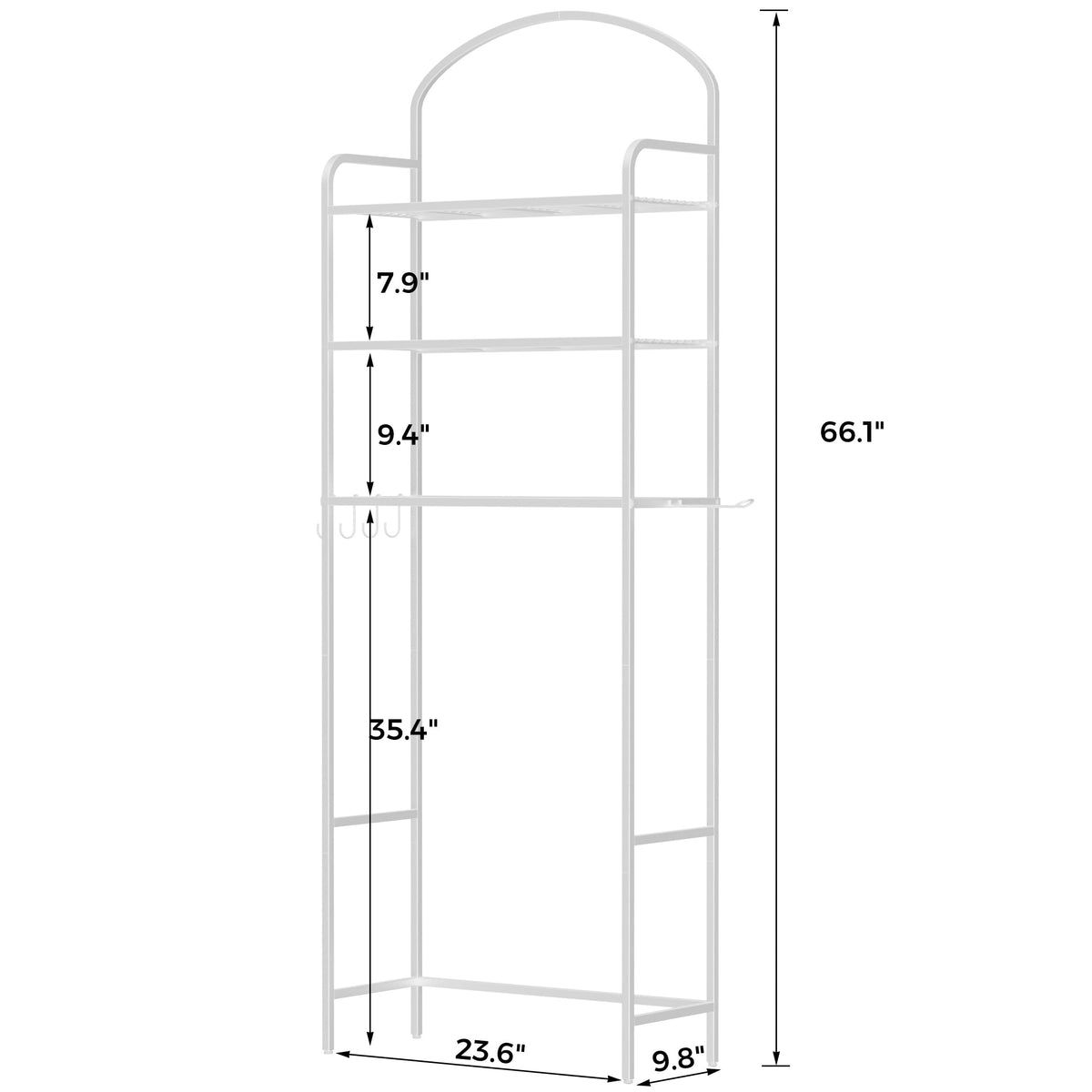 Cerlyunzan rack offers height-adjustment to fit different toilet heights.