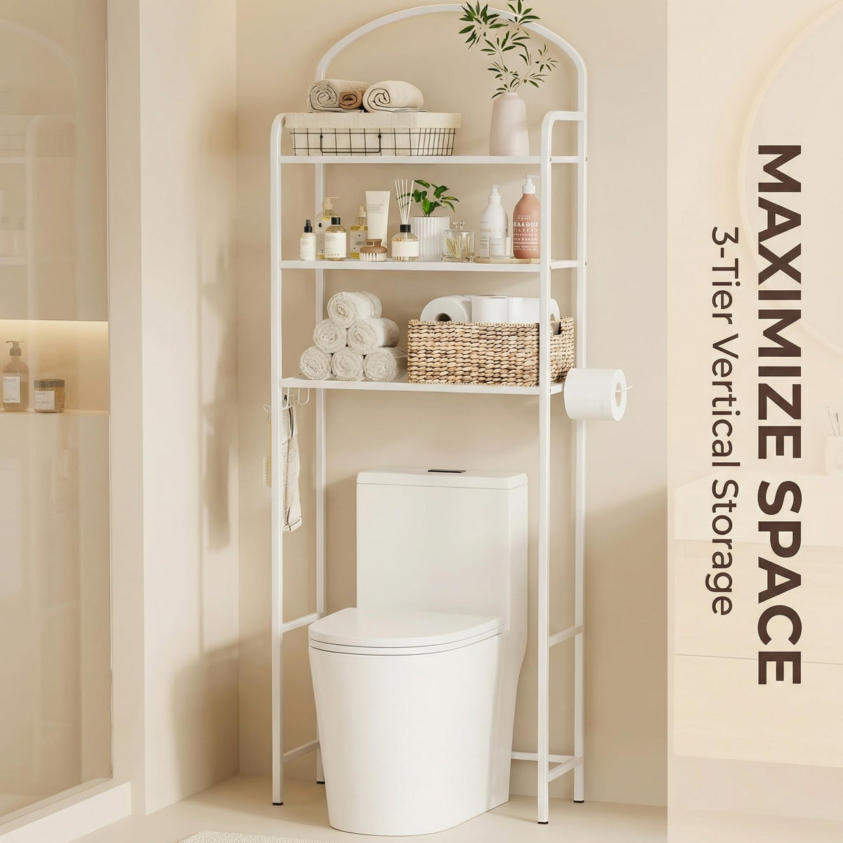 Cerlyunzan white finish blends with any bathroom decor.