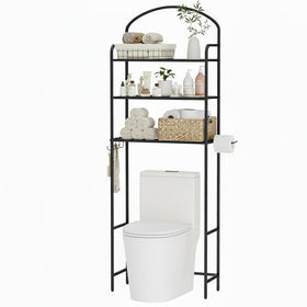 Cerlyunzan over-toilet rack with 3-tier design saves floor space in small bathrooms.