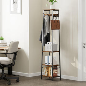 Cerlyun room setup demonstrates multi-tier storage for shoes.