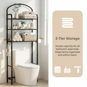 Cerlyunzan space-saving design over the toilet maximizes storage without clutter.