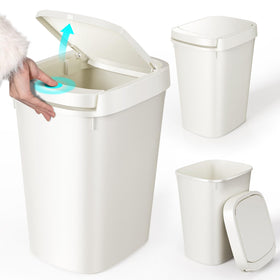 CEROELDA 3-pack press-top lid trash can enables easy waste disposal.