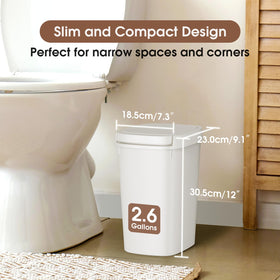 CEROELDA 3-pack slim rectangle trash can fits neatly into narrow spaces.