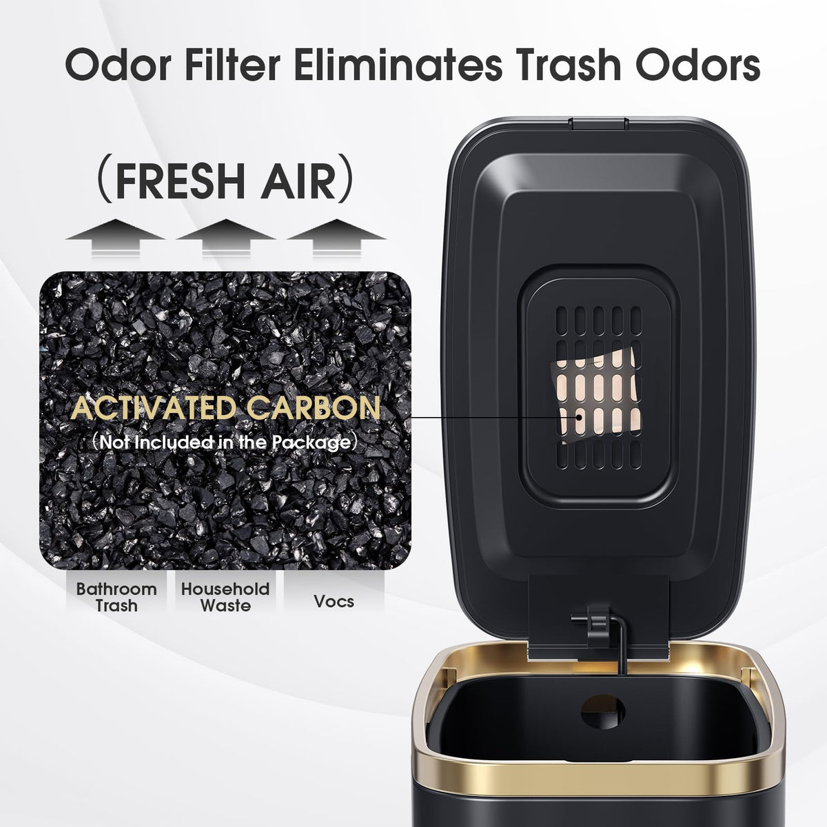 CEROELDA removable inner bucket makes trash disposal easy and quick.