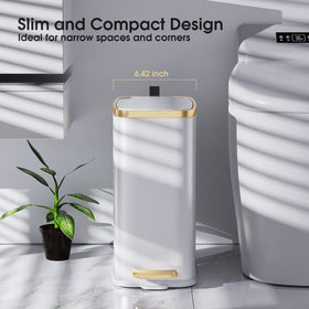 CEROELDA trash can lid stays open at 90 degrees for easy disposal.
