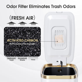 CEROELDA trash can features removable inner bucket for quick dumping.