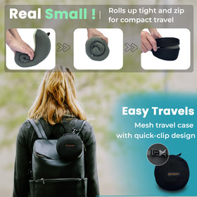 Cesperi travel neck pillow breathable cover: stays cool and comfy in cabin heat.
