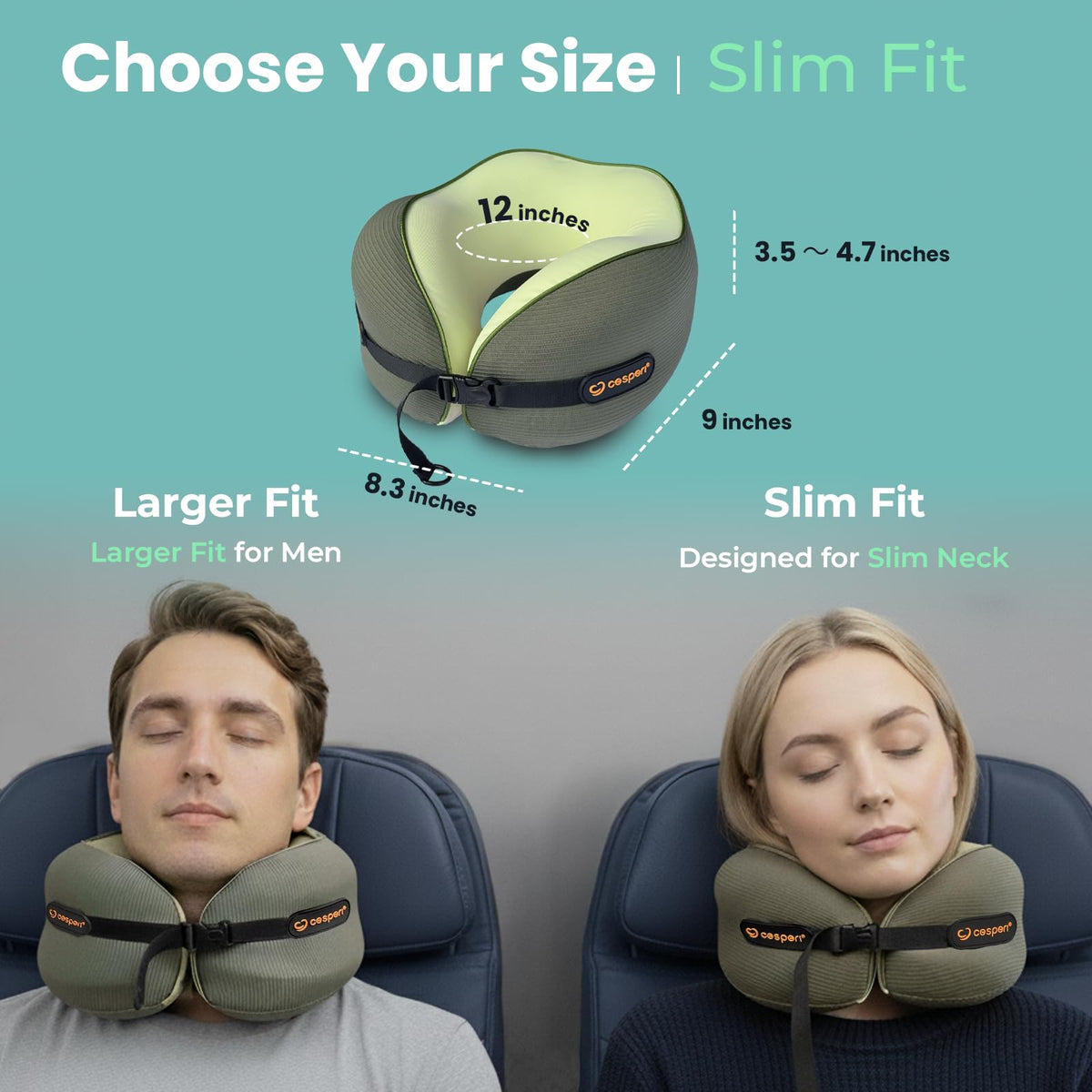 Cesperi travel neck pillow machine-washable cover: easy cleaning after trips.