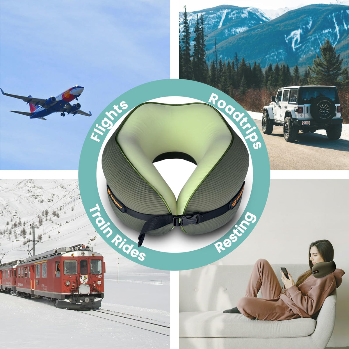 Cesperi travel neck pillow travel-case attachment: keep pillow ready on the go.