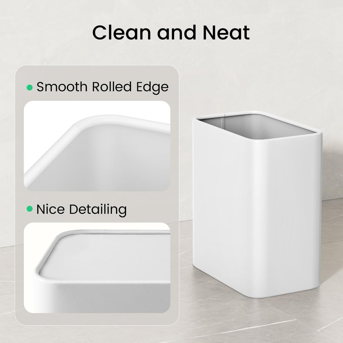 Cesun 2.1 gallon bin fits under sinks and beside desks.