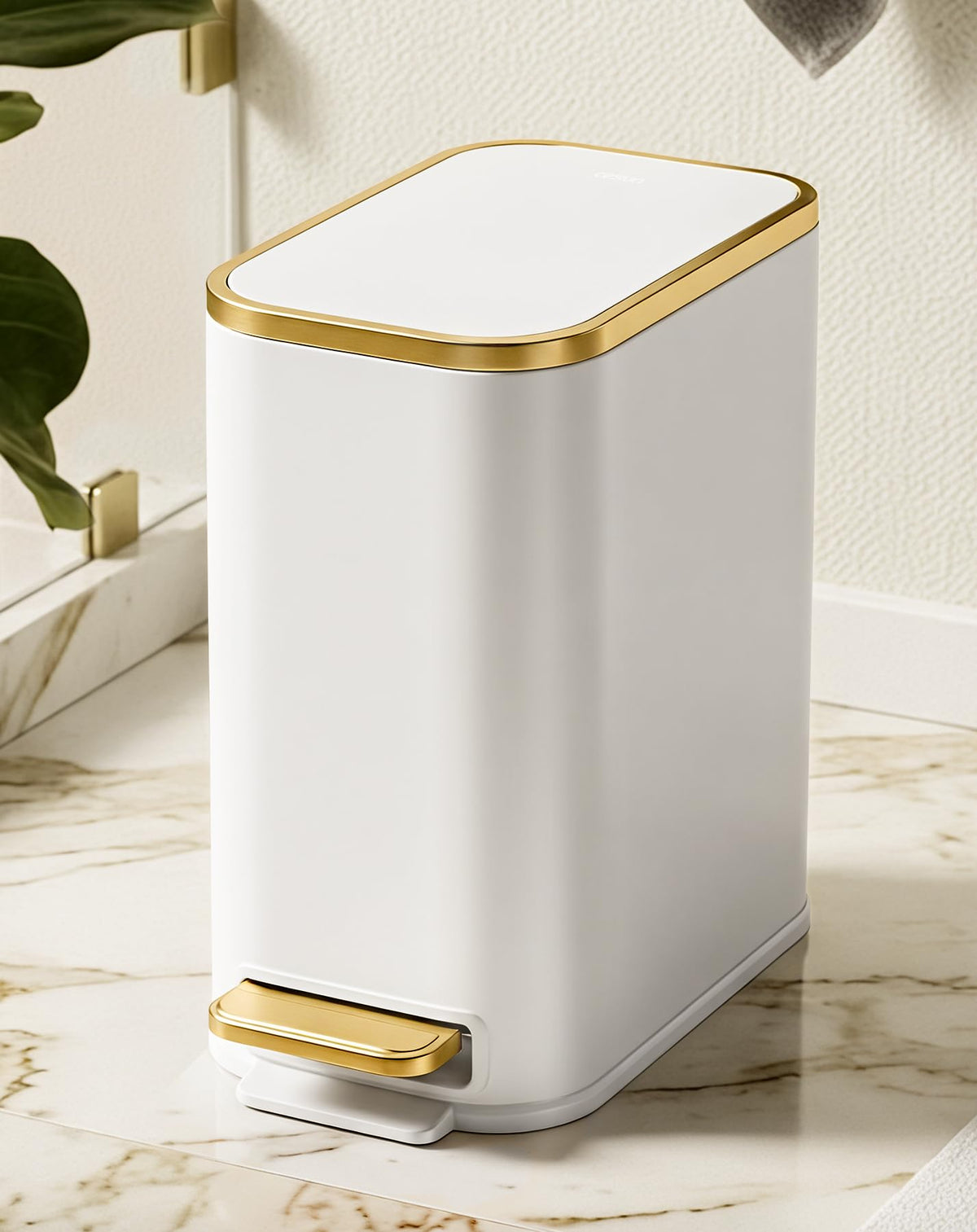 Cesun 5L small trash can with soft close lid for quiet bathroom use