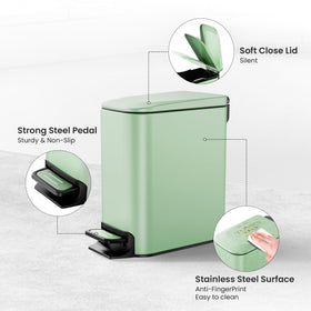 Cesun 6-liter trash bin with anti-fingerprint finish for a clean look