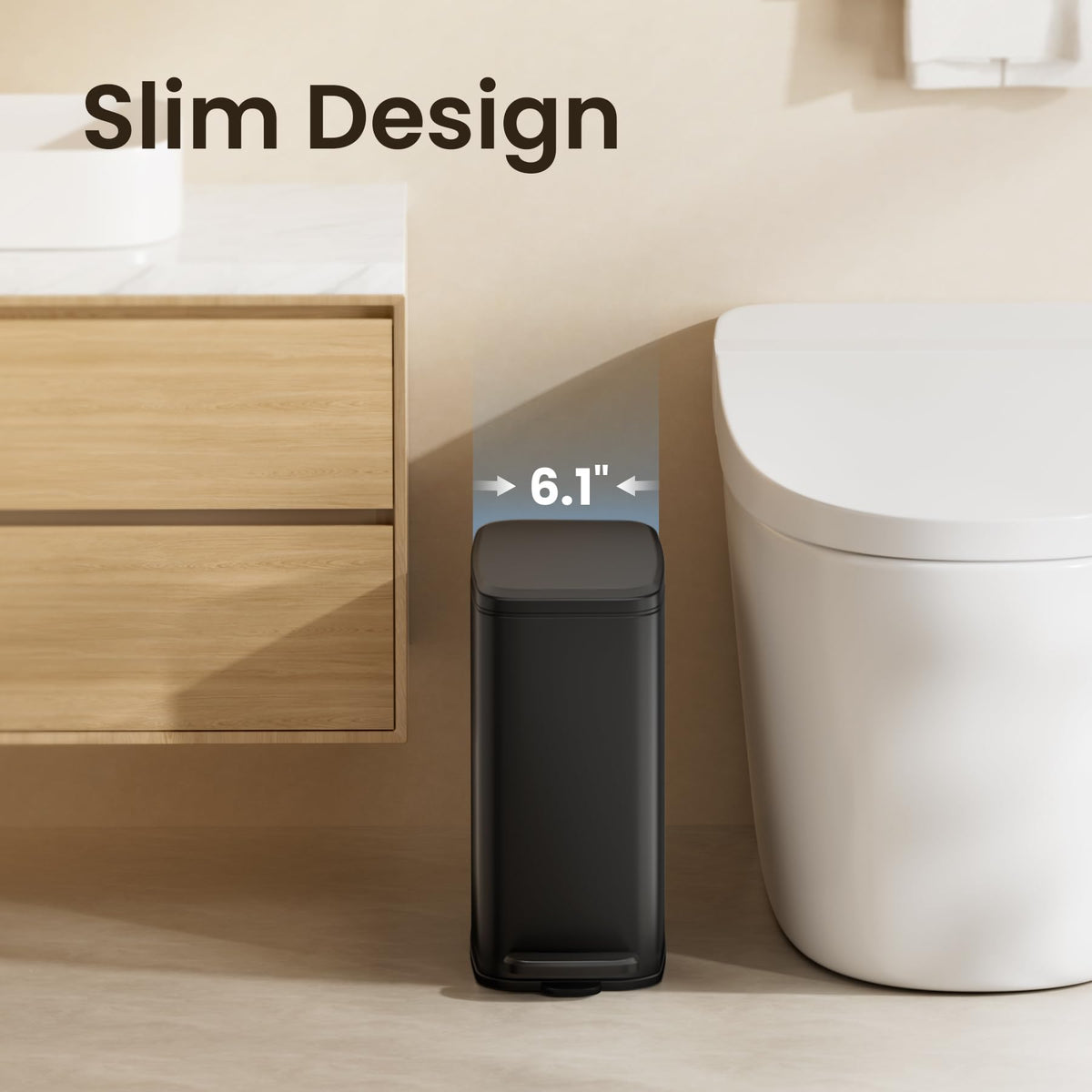 Cesun 6L pedal bin for hands-free, hygienic waste disposal.