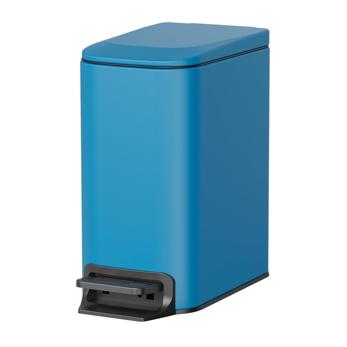 Cesun 6L small bathroom trash can with blue lid for tight spaces and easy disposal