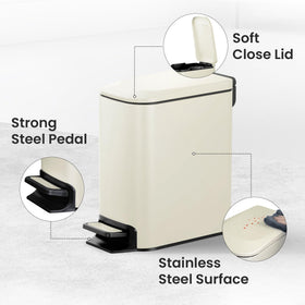 Cesun anti-fingerprint creamy white finish trash can