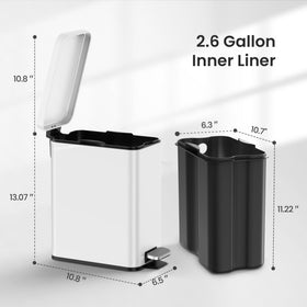 Cesun narrow-design trash bin fits into narrow bathroom corners
