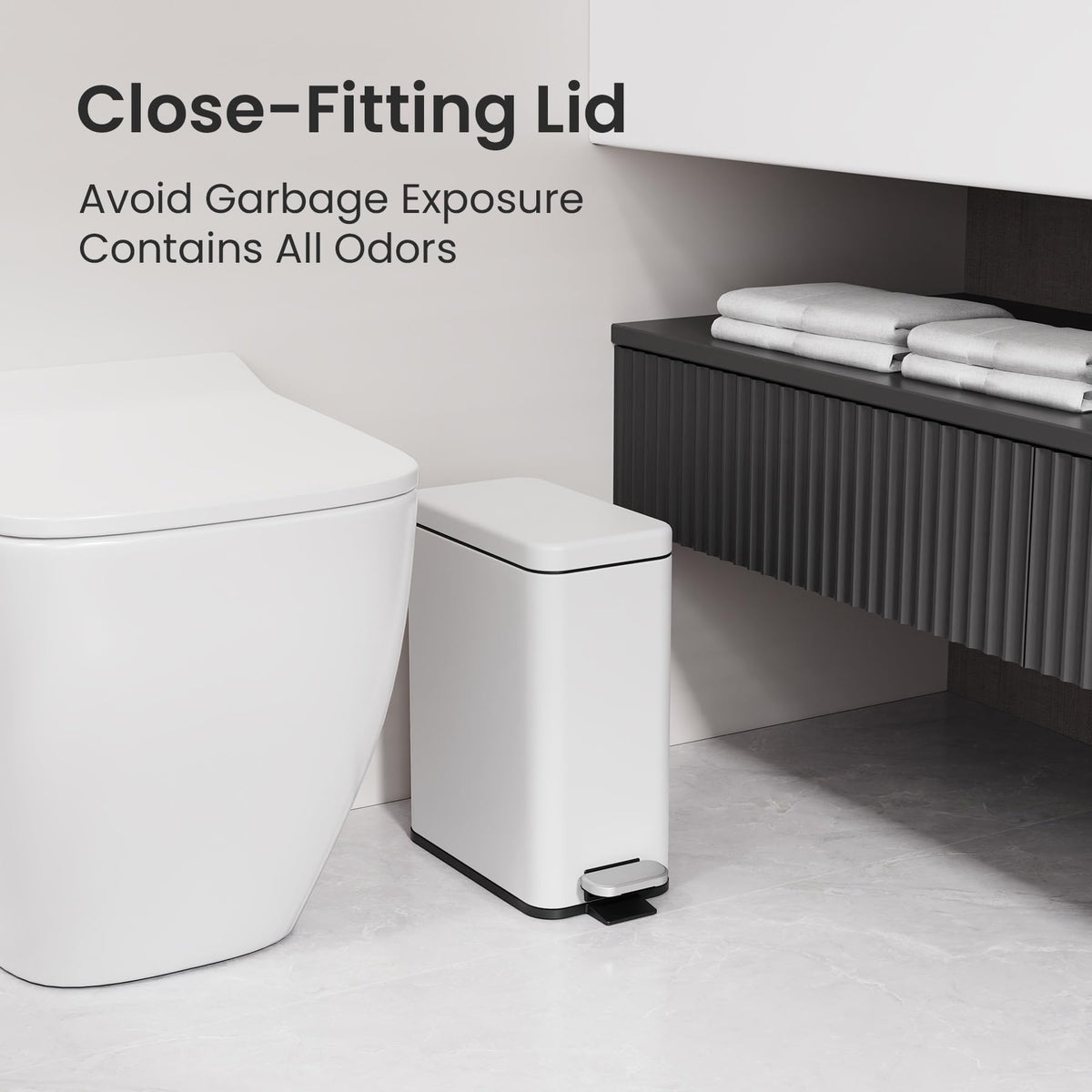 Cesun trash can with soft-close lid for quiet operation