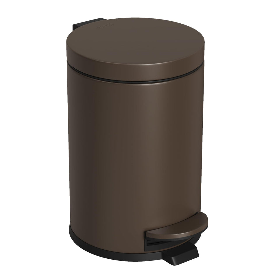 Cesun mini brown trash can with pedal lid for quiet bathroom use